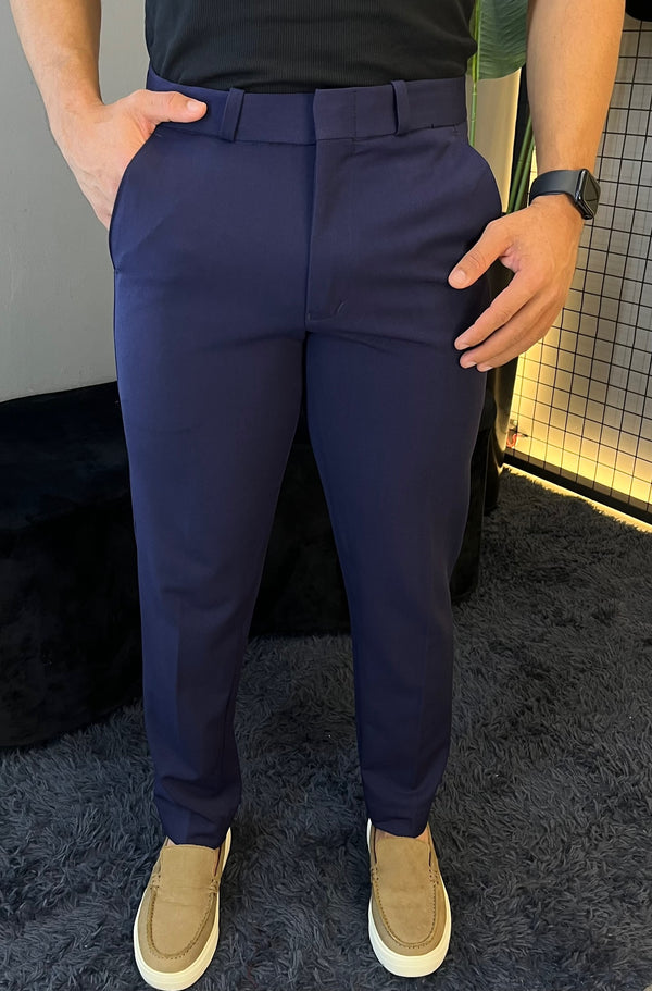 Calça Alfaiataria Corte Reto Roma - Azul Marinho