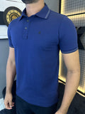 Gola Polo Malha com Punho - Azul Marinho