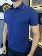 Gola Polo Malha com Punho - Azul Marinho