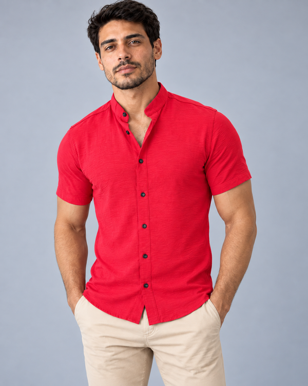 Camisa Gola Padre Dubai - Vermelha