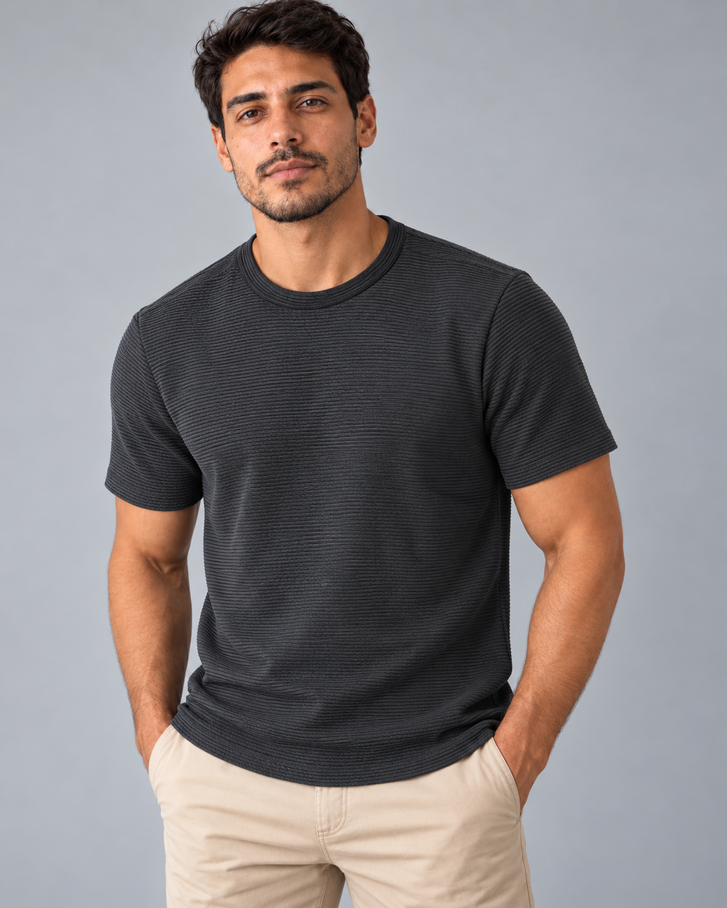 Camiseta LS Texturizada Básica - Preta