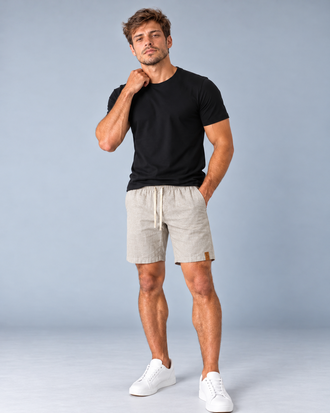 Short Linho - Cinza