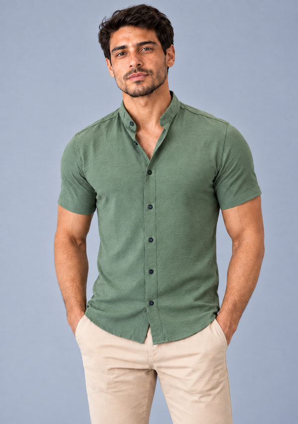 Camisa Gola Padre Dubai - Verde Militar