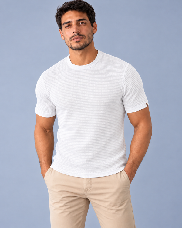 Camiseta Texturizada Tijolinho - Branca