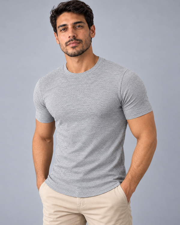 T-shirt Ribana Básica - Cinza