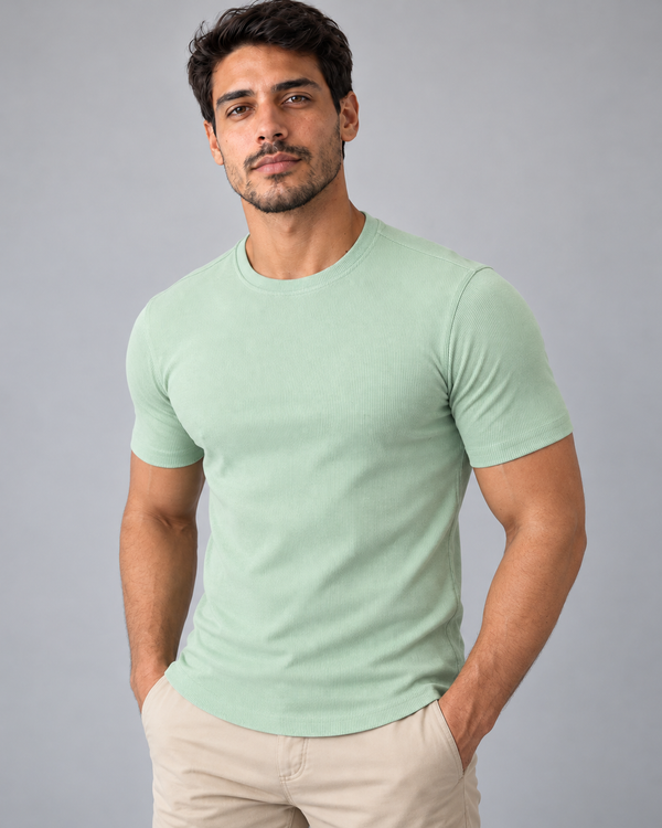 T-shirt Ribana Básica - Verde Claro