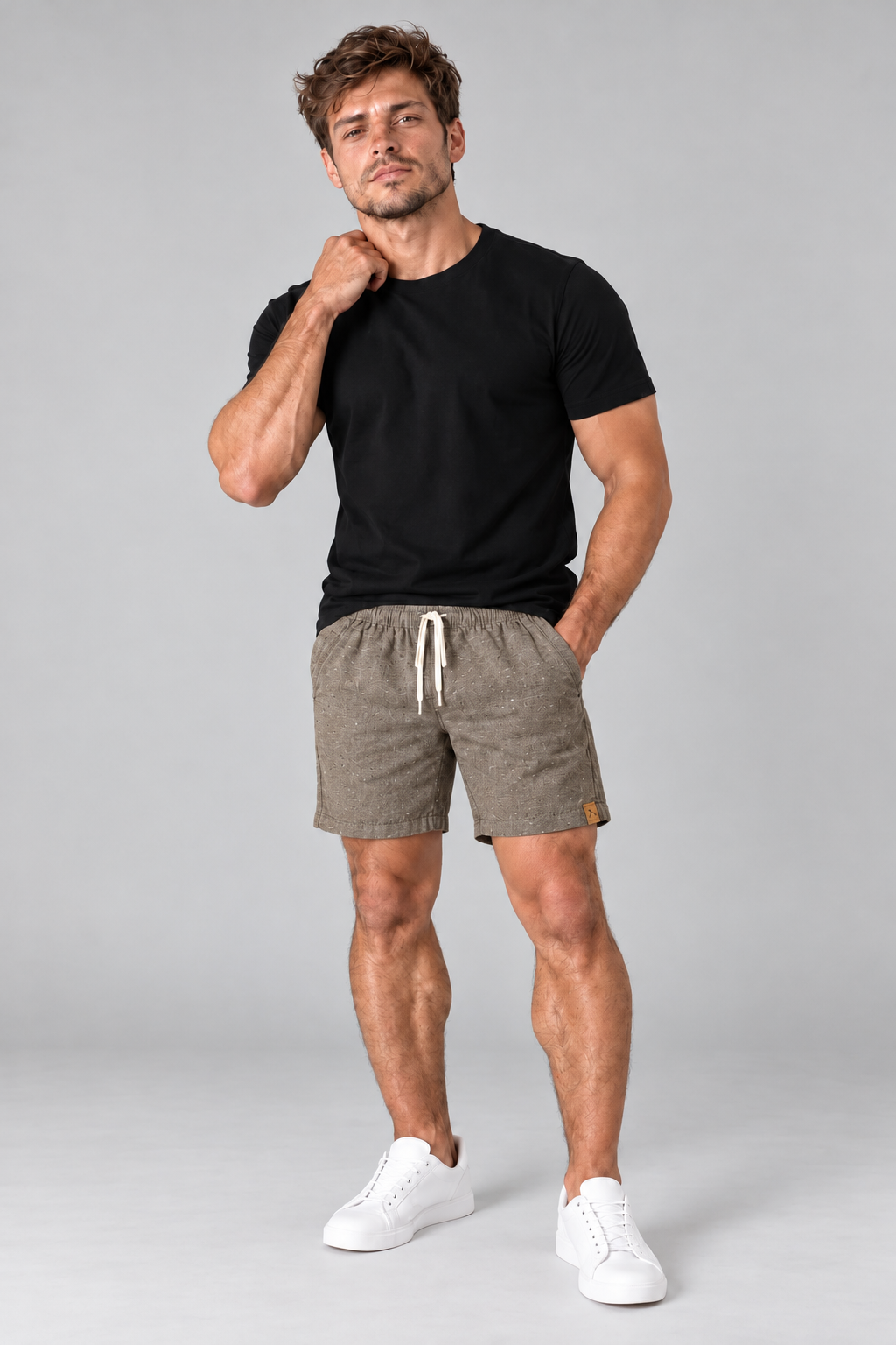 Short Linho - Marrom Escuro