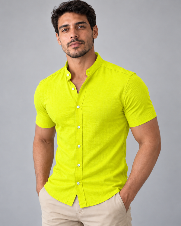 Camisa Gola Padre Dubai - Amarela
