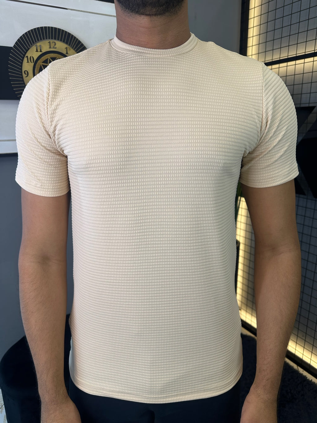 Camiseta Texturizada Tijolinho - Bege