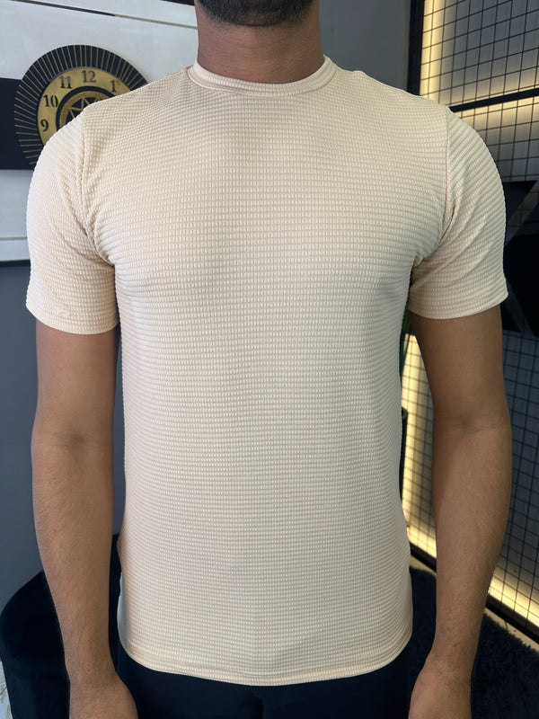 Camiseta Texturizada Tijolinho - Bege