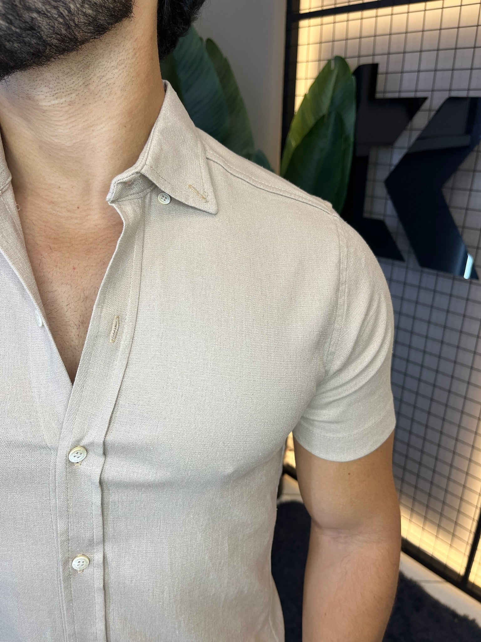 Camisa Linho Lisboa Manga Curta
