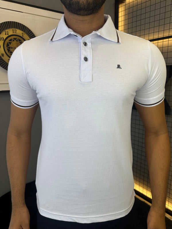 Gola Polo Malha com Punho - Branca