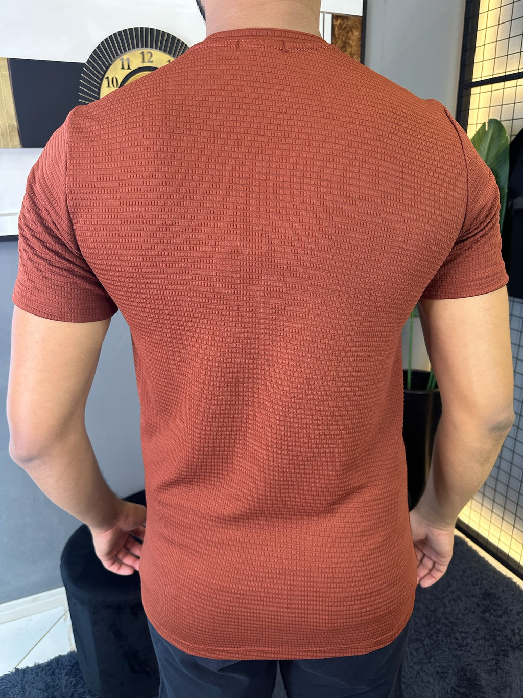 Camiseta Texturizada Tijolinho - Marrom