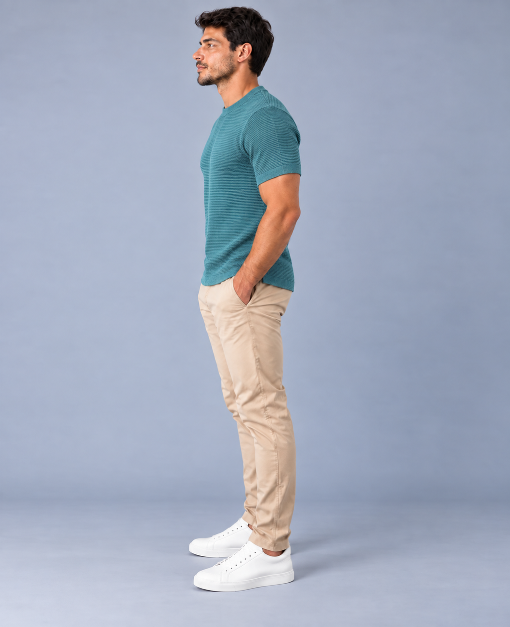 Camiseta LS Texturizada Básica - Verde Escuro