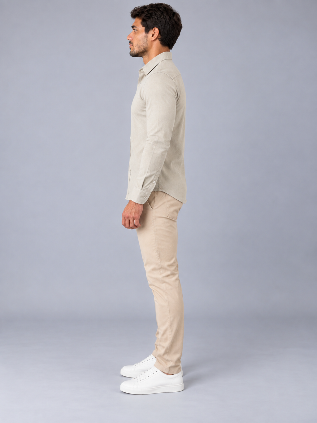 Camisa Linho Lisboa Manga Longa - Capuccino
