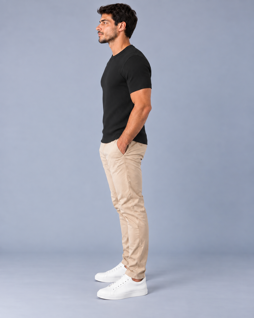 Camiseta LS Texturizada Vertical - Preta