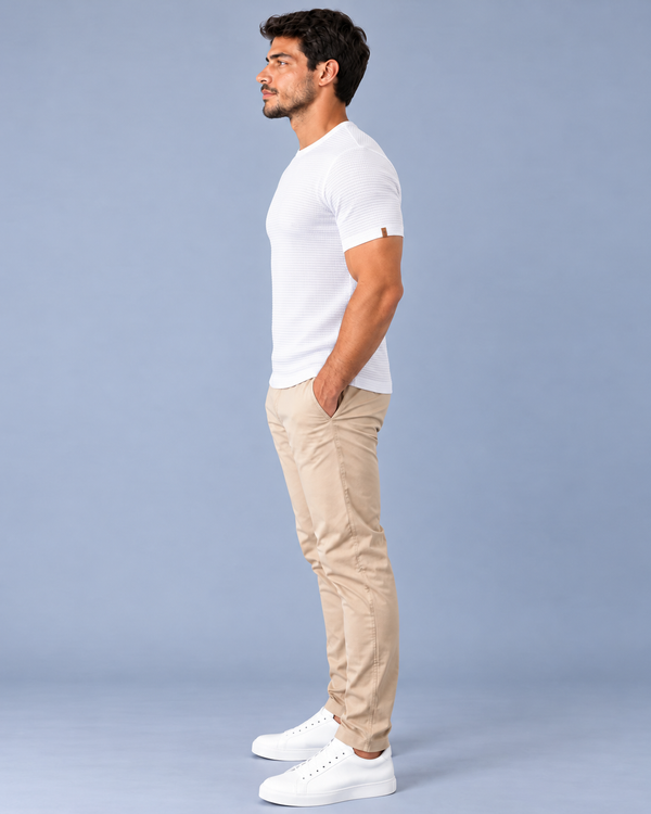 Camiseta Texturizada Tijolinho - Branca