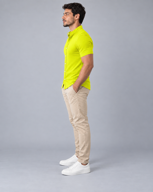 Camisa Gola Padre Dubai - Amarela