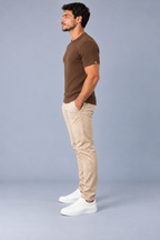 Camiseta LS Texturizada Vertical - Marrom