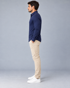 Camisa Linho Lisboa Manga Longa - Azul Marinho