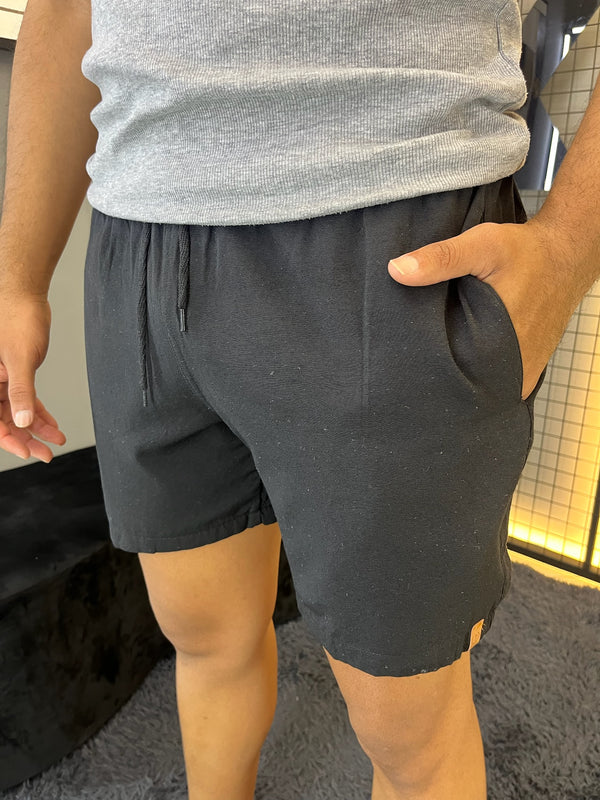 Short Linho Preto