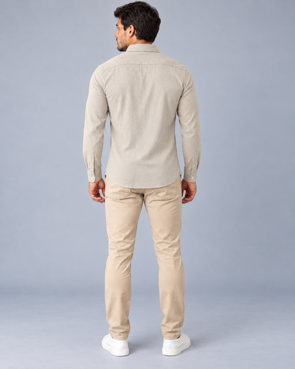 Camisa Linho Lisboa Manga Longa - Nude