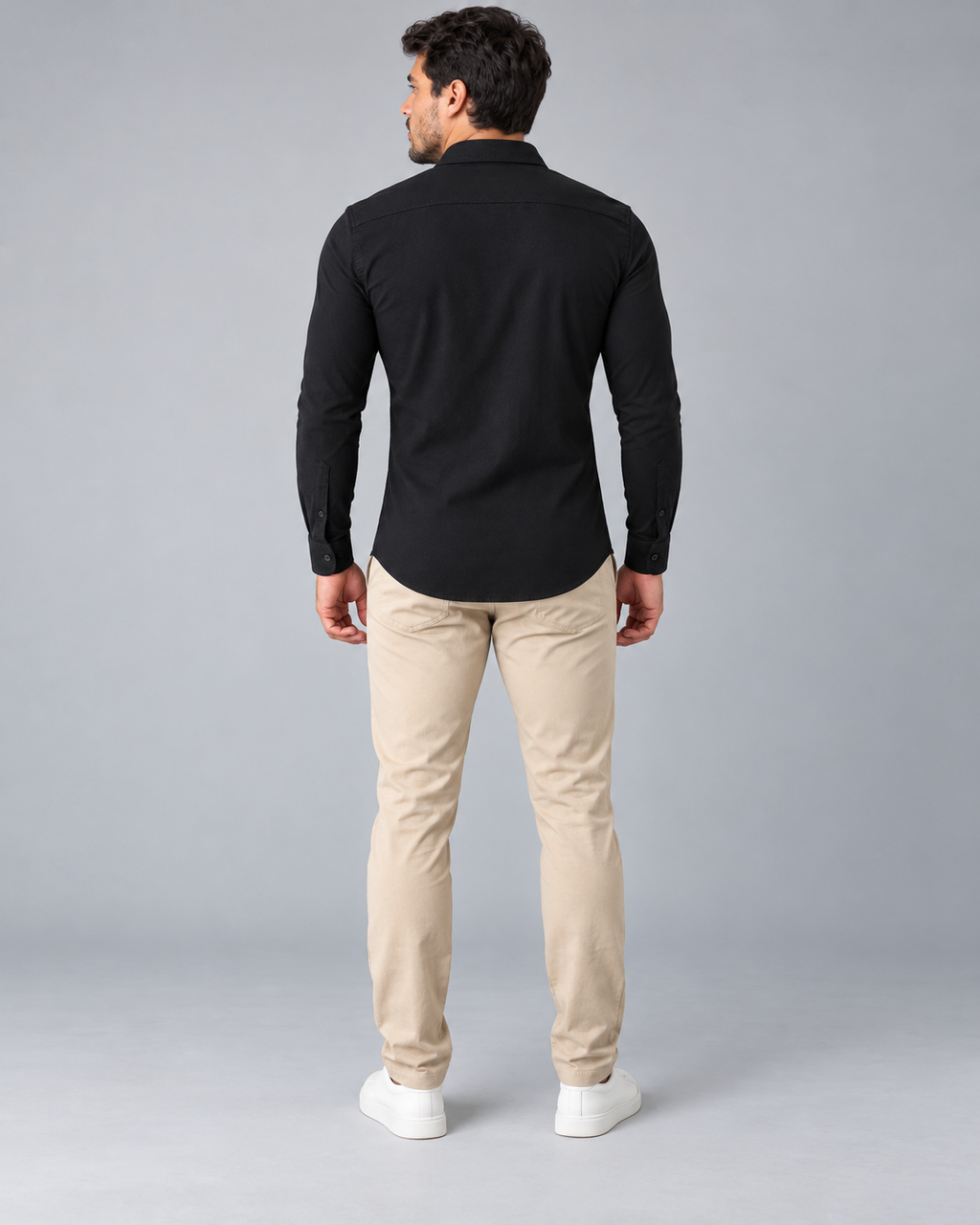 Camisa Linho Lisboa Manga Longa - Preta