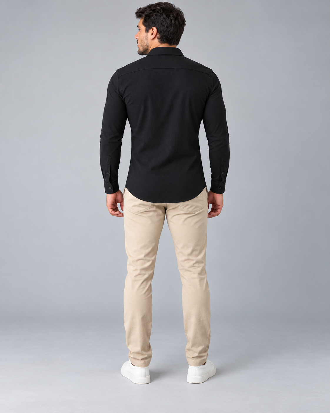 Camisa Linho Lisboa Manga Longa - Preta