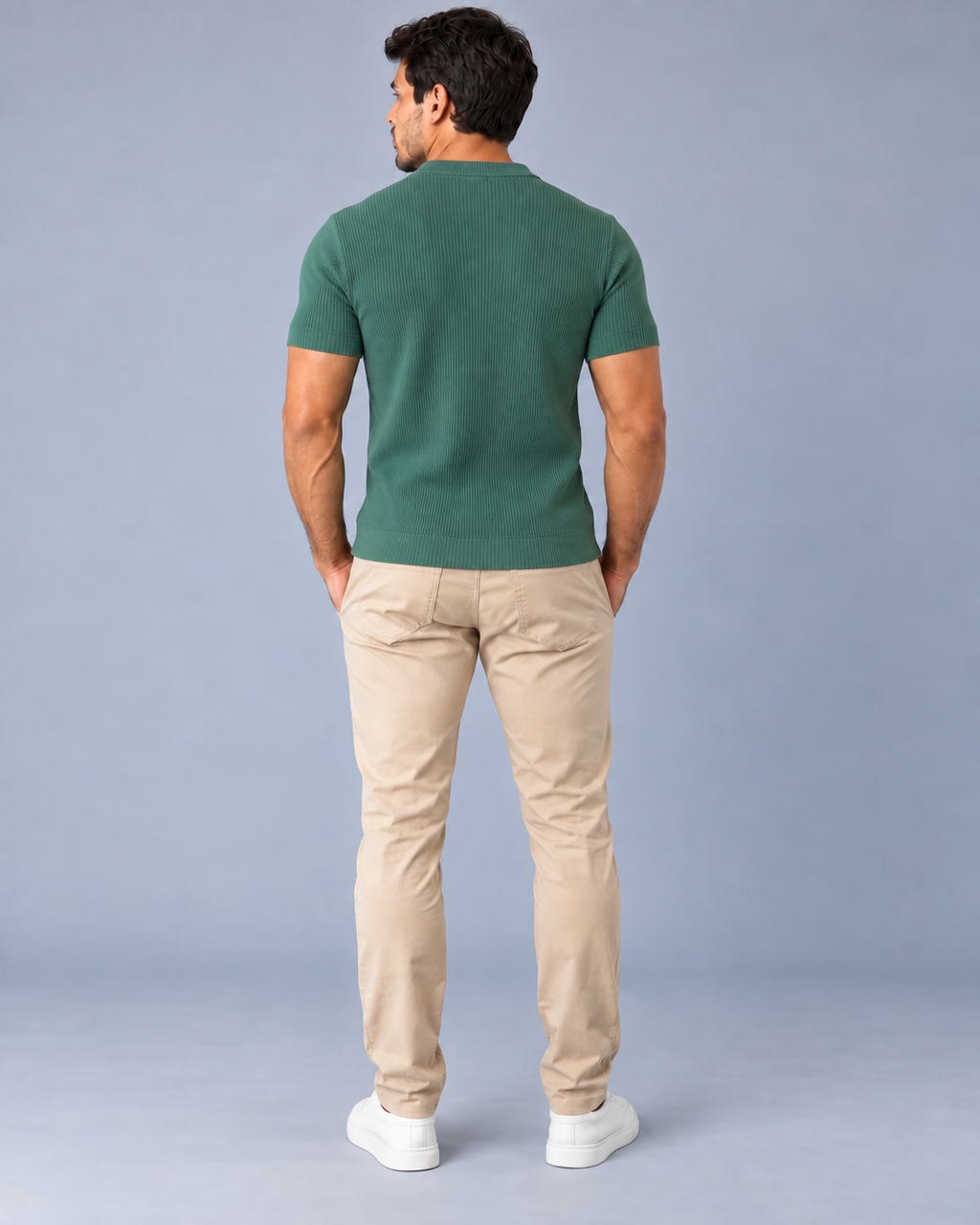 Camiseta LS Texturizada Vertical - Verde Musgo