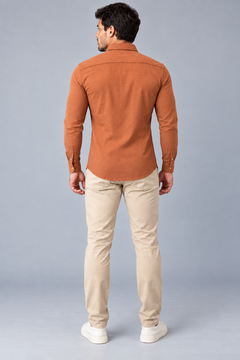 Camisa Linho Lisboa Manga Longa - Coffee