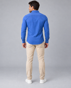 Camisa Linho Lisboa Manga Longa - Azul Royal