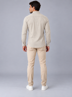 Camisa Linho Lisboa Manga Longa - Capuccino