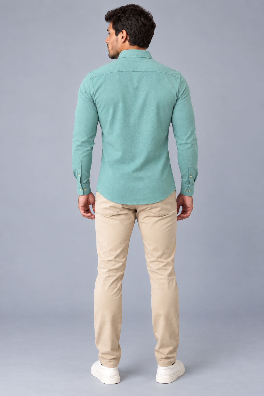 Camisa Linho Lisboa Manga Longa - Verde Água
