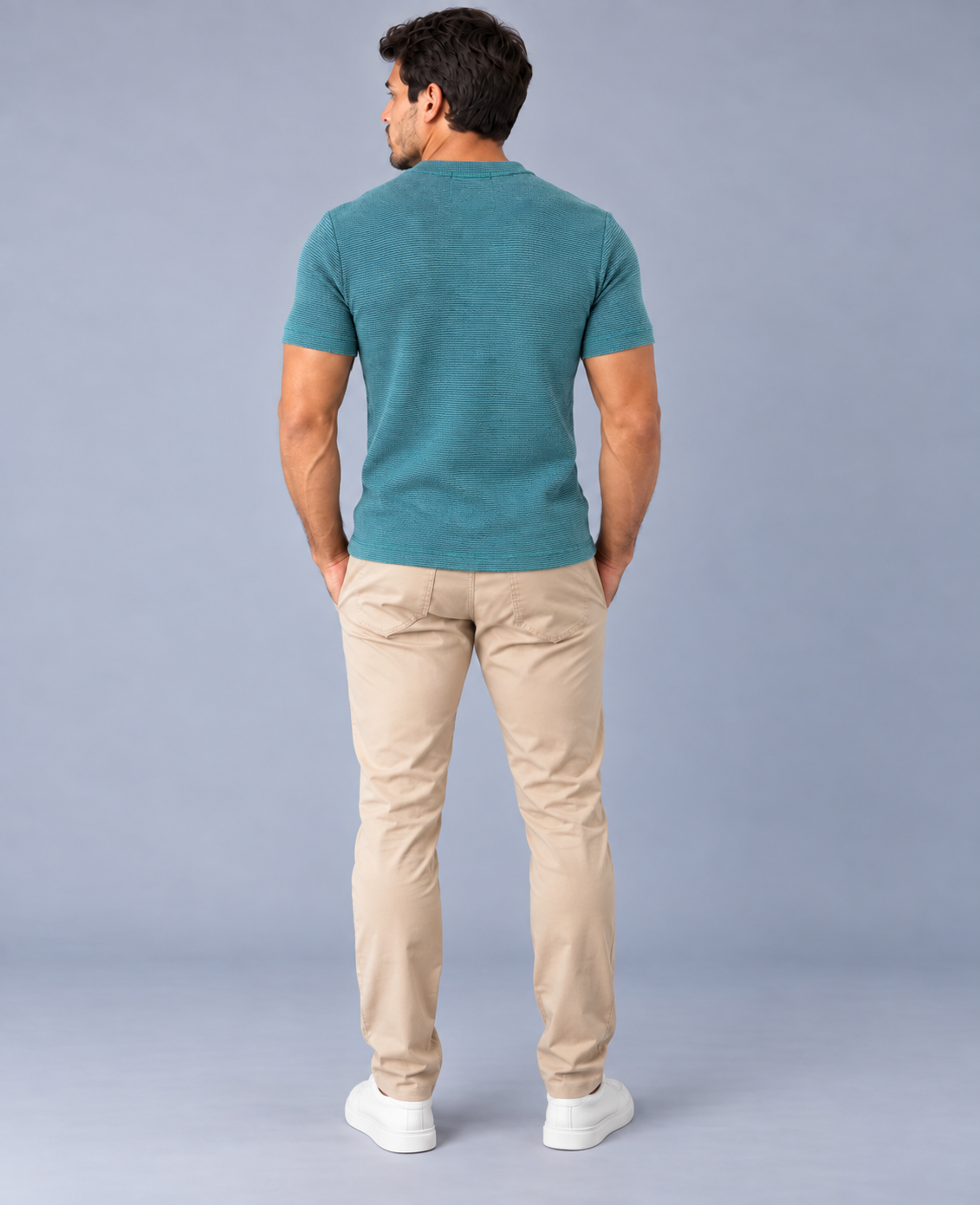 Camiseta LS Texturizada Básica - Verde Escuro