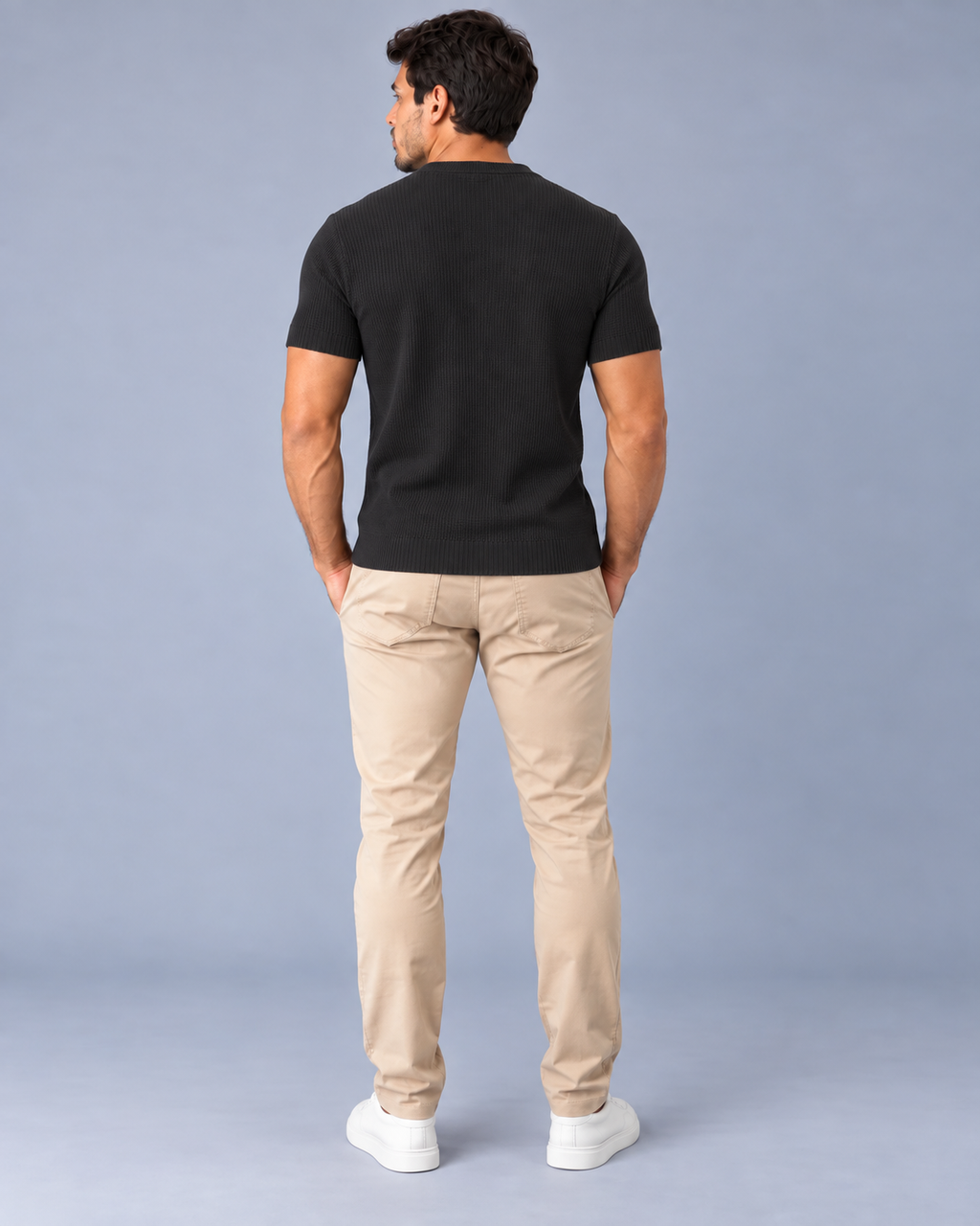 Camiseta LS Texturizada Vertical - Preta