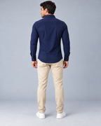 Camisa Linho Lisboa Manga Longa - Azul Marinho
