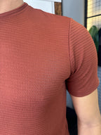 Camiseta Texturizada Tijolinho - Marrom