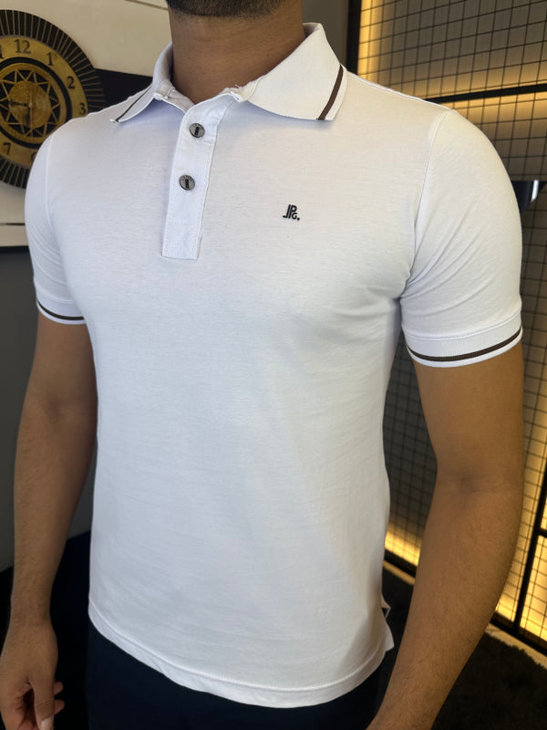 Gola Polo Malha com Punho - Branca