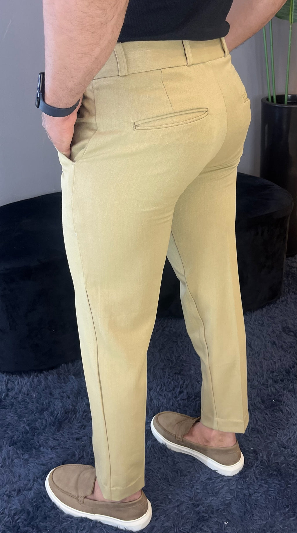 Calça Alfaiataria Corte Reto Roma - Caqui