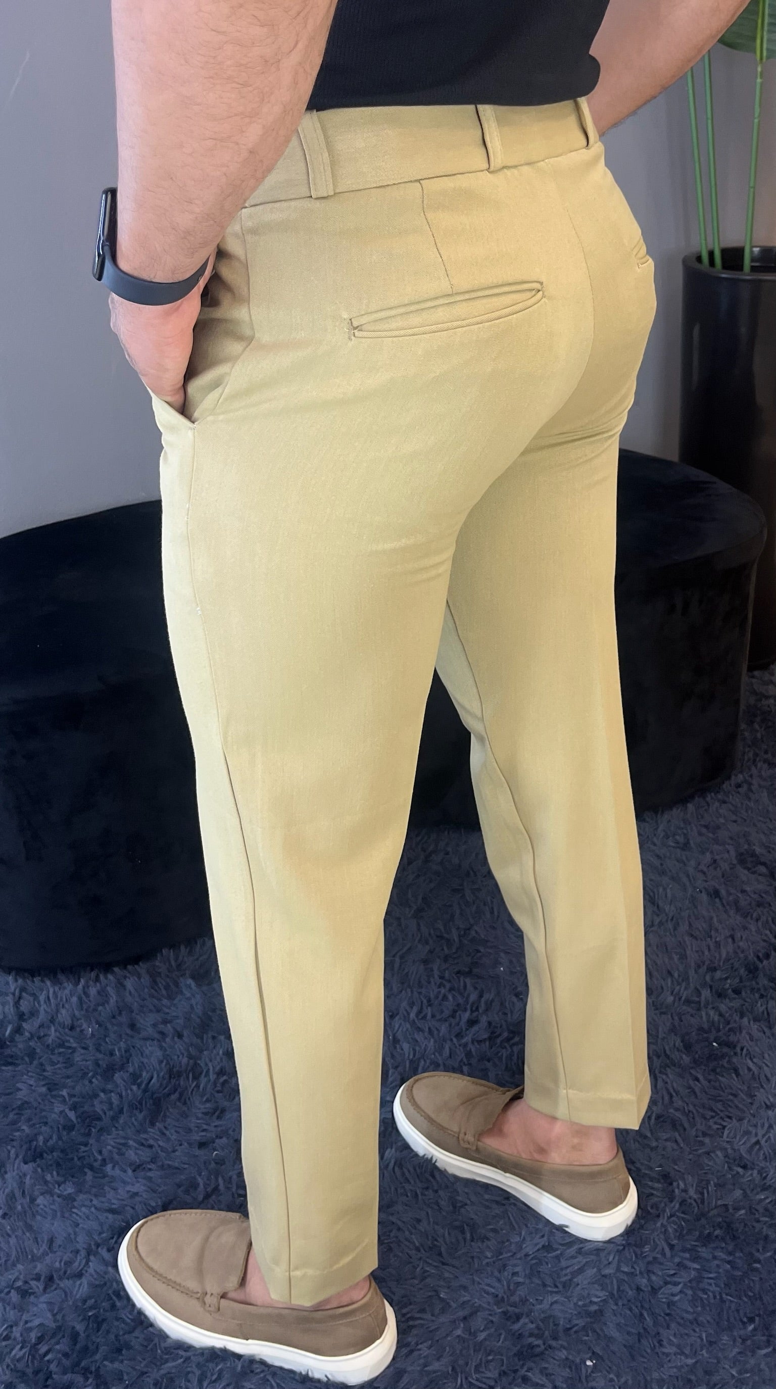 Calça Alfaiataria Corte Reto Roma - Caqui