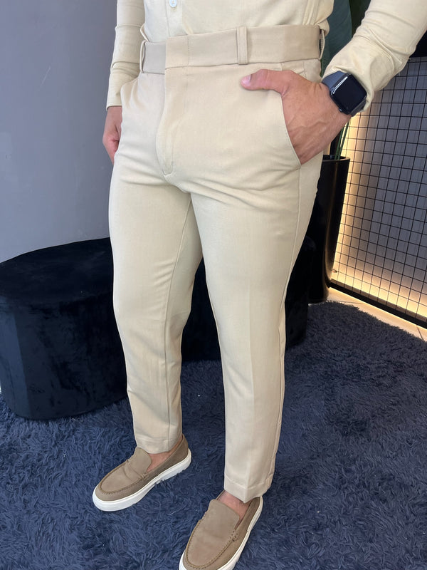 Calça Alfaiataria Corte Reto Roma - Nude
