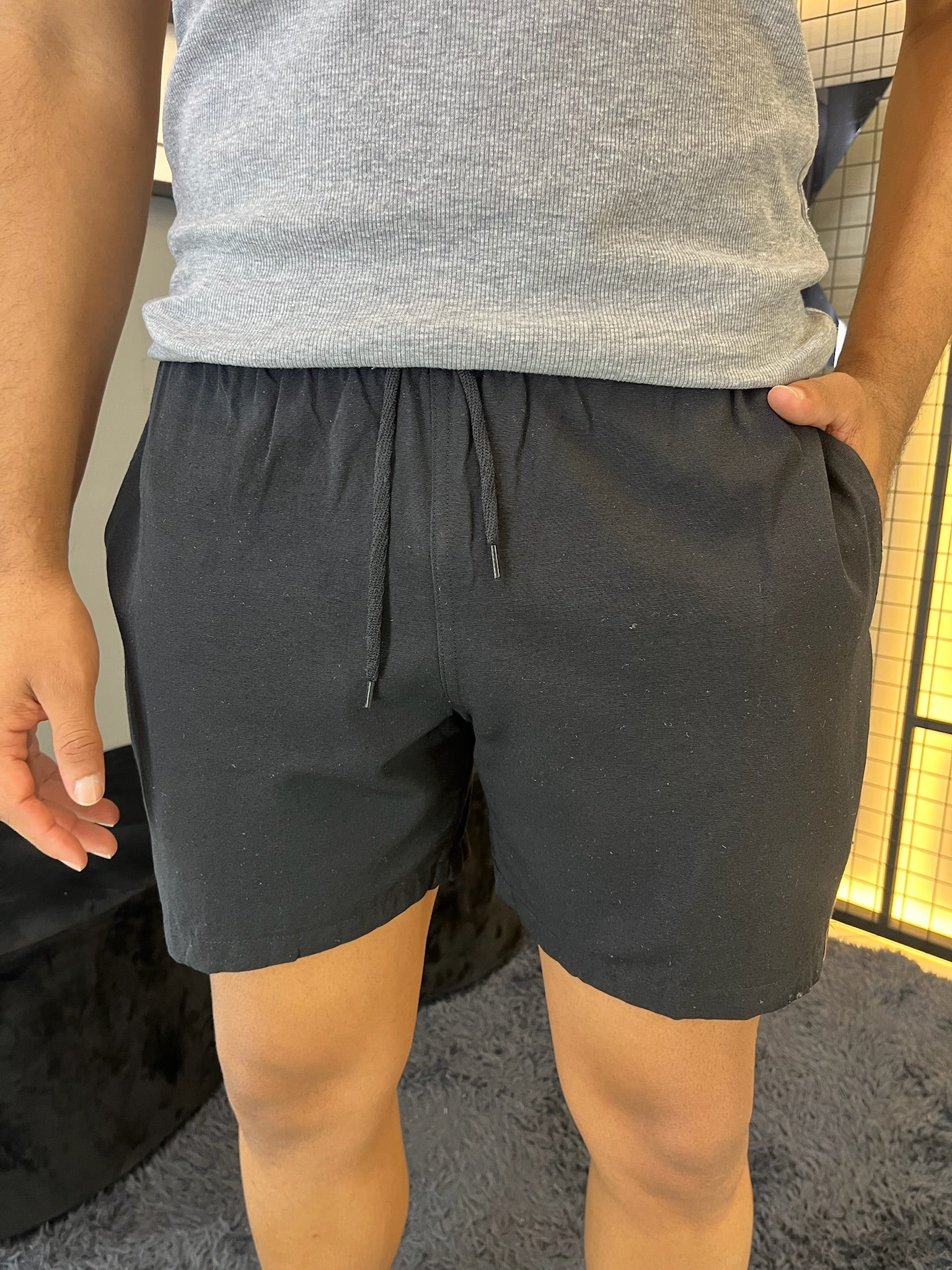 Short Linho Preto
