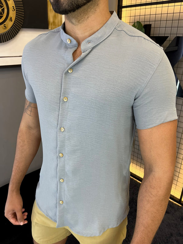 Camisa Gola Padre Dubai - Cinza Escuro