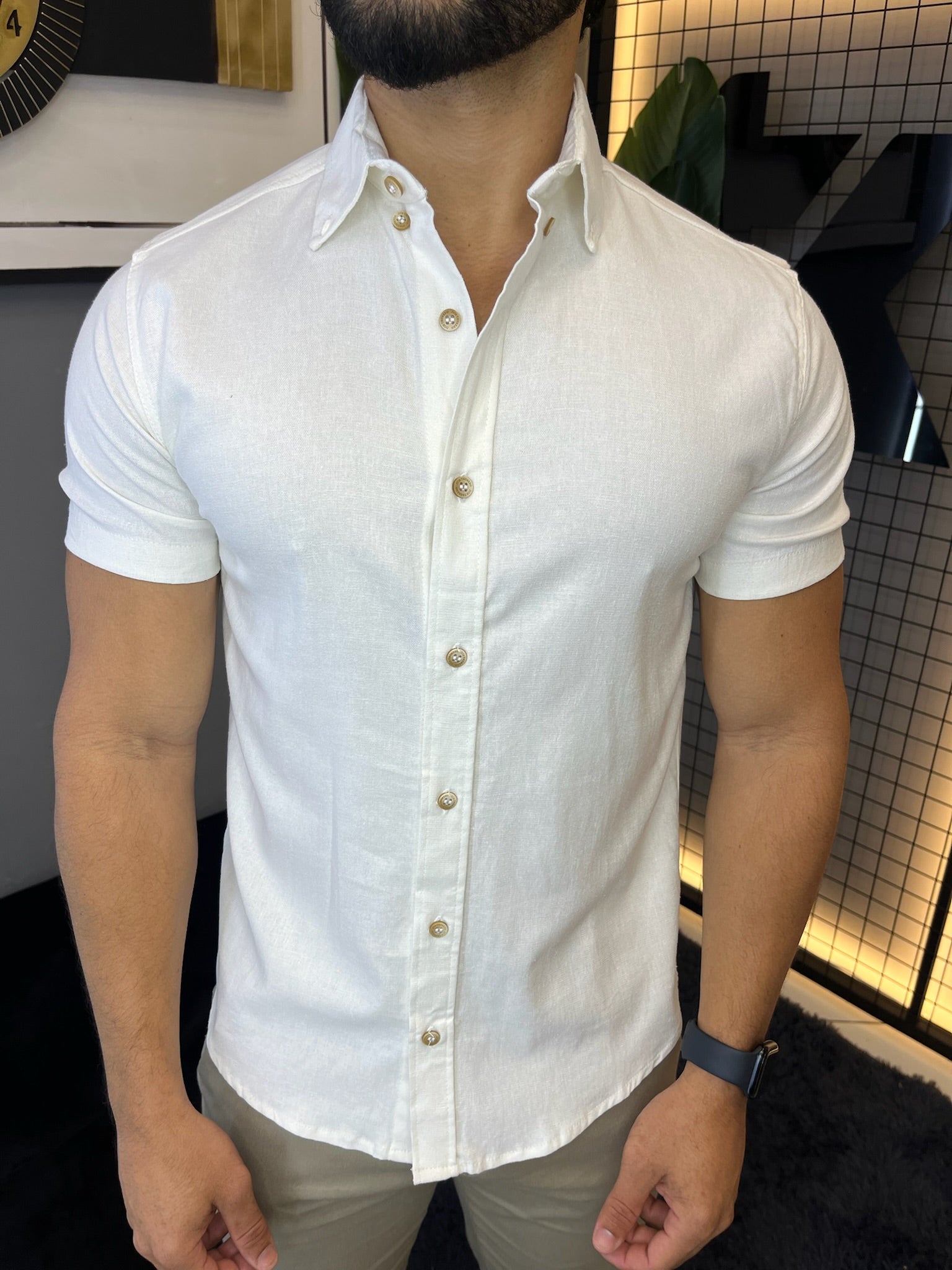 Camisa Linho Lisboa Manga Curta