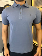 Gola Polo Malha com Punho - Cinza