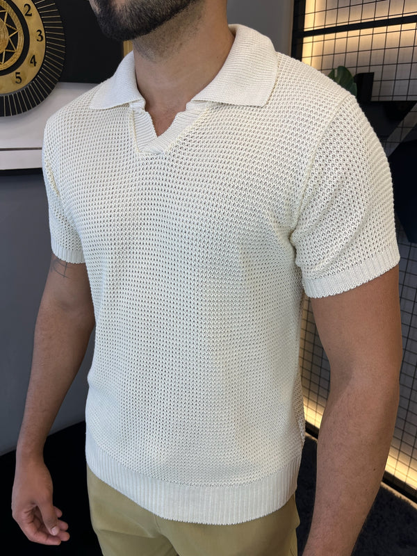 Camisa Polo Tricô - Champanhe