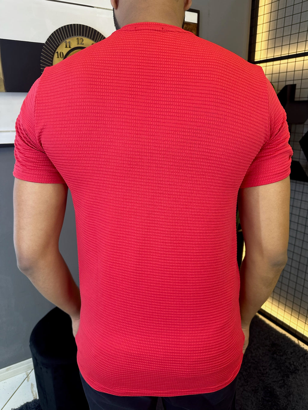 Camiseta Texturizada Tijolinho - Vermelha