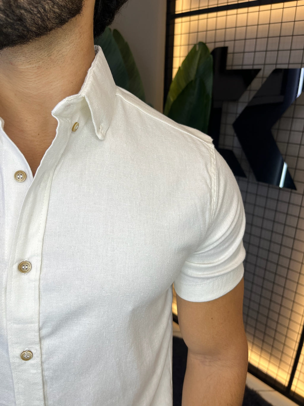Camisa Linho Lisboa Manga Curta