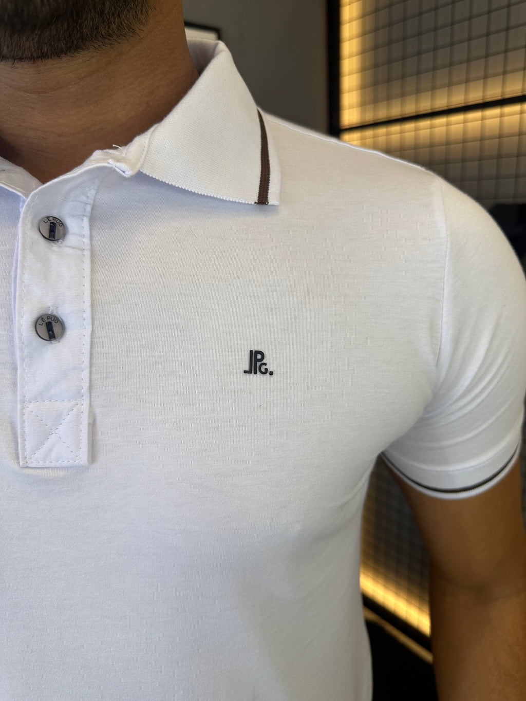 Gola Polo Malha com Punho - Branca