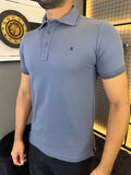 Gola Polo Malha com Punho - Cinza